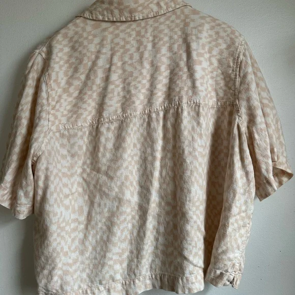 Universal Thread Cream Checkered Shirt - Picture 3 of 3